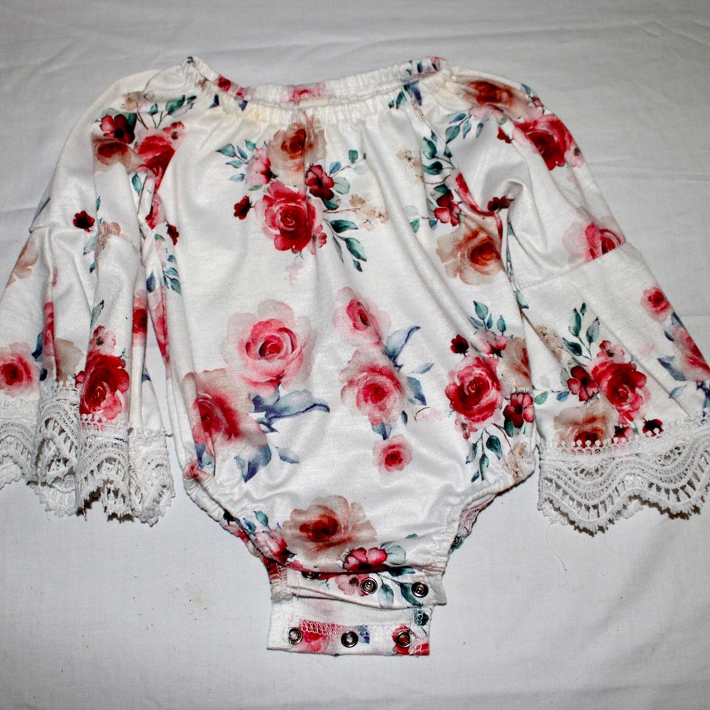 Girls Floral Dress Romper One Piece Size 3-6 Months